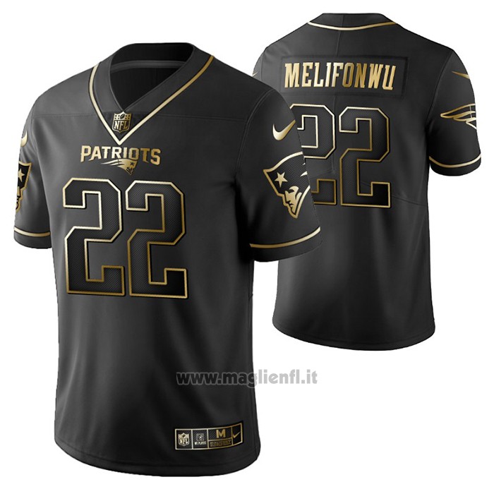 Maglia NFL Limited New England Patriots Obi Melifonwu Golden Edition Nero
